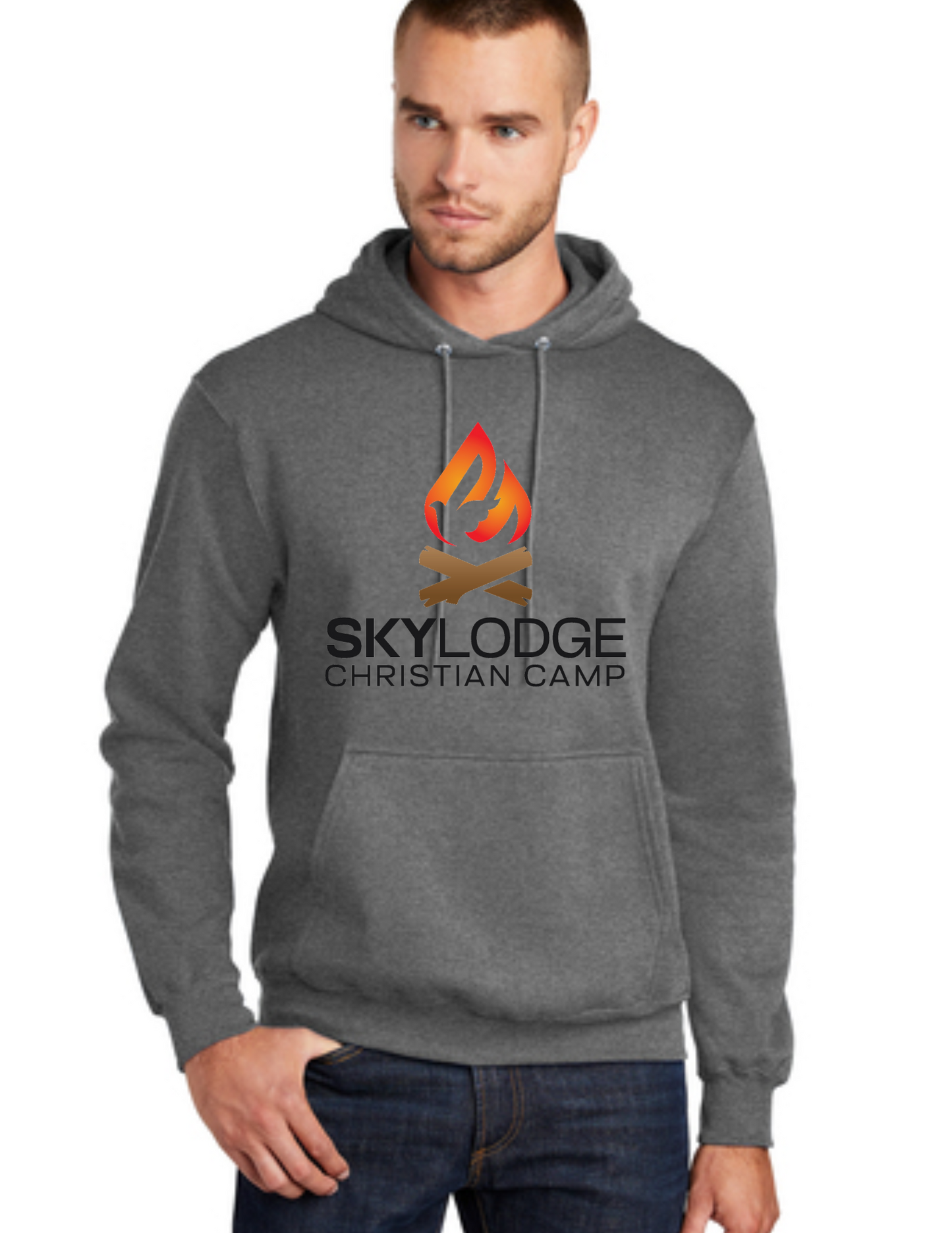 Sky Lodge Logo Hoodie- Graphite Heather