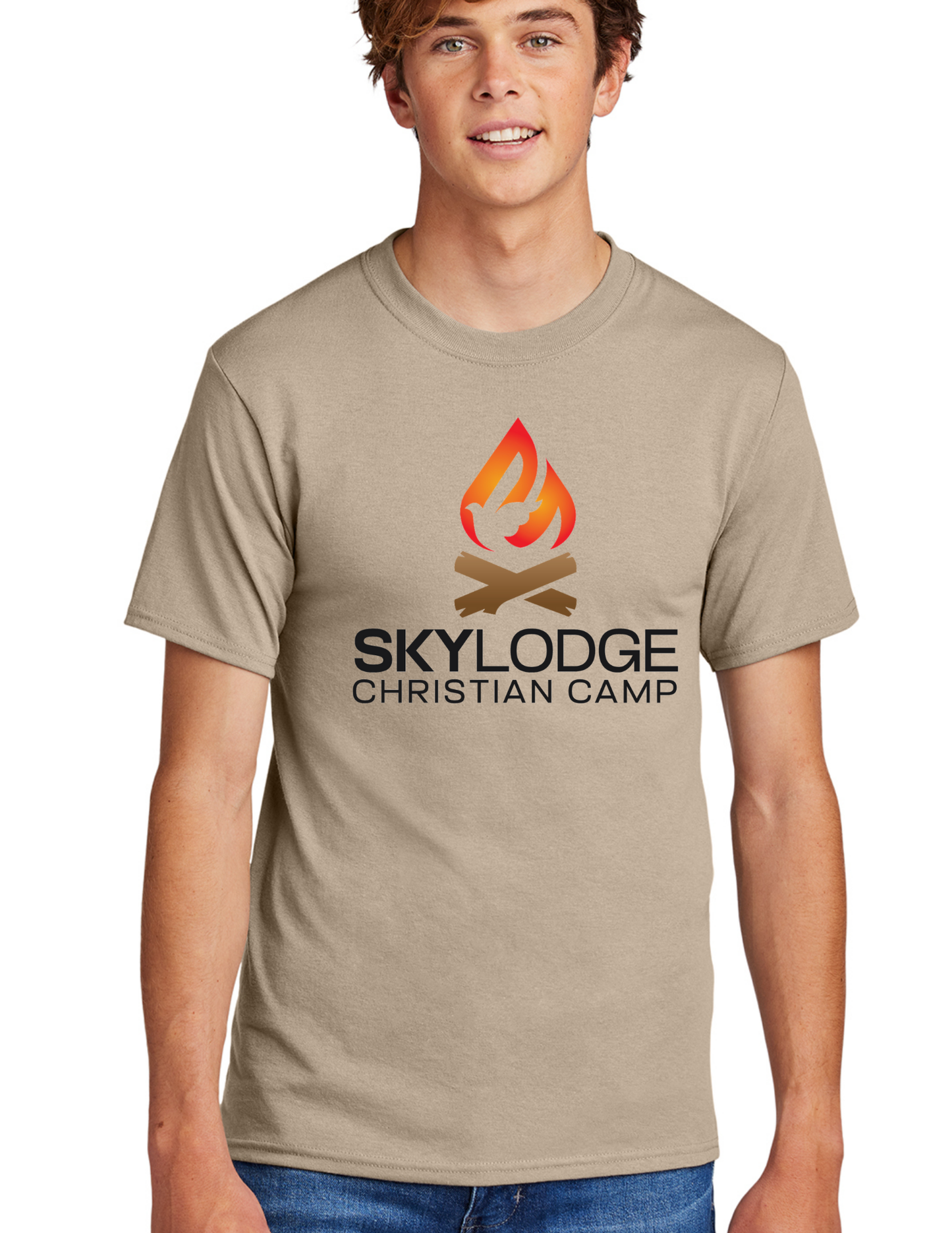 SkyLodge Camp Logo Tshirt- Desert Sand