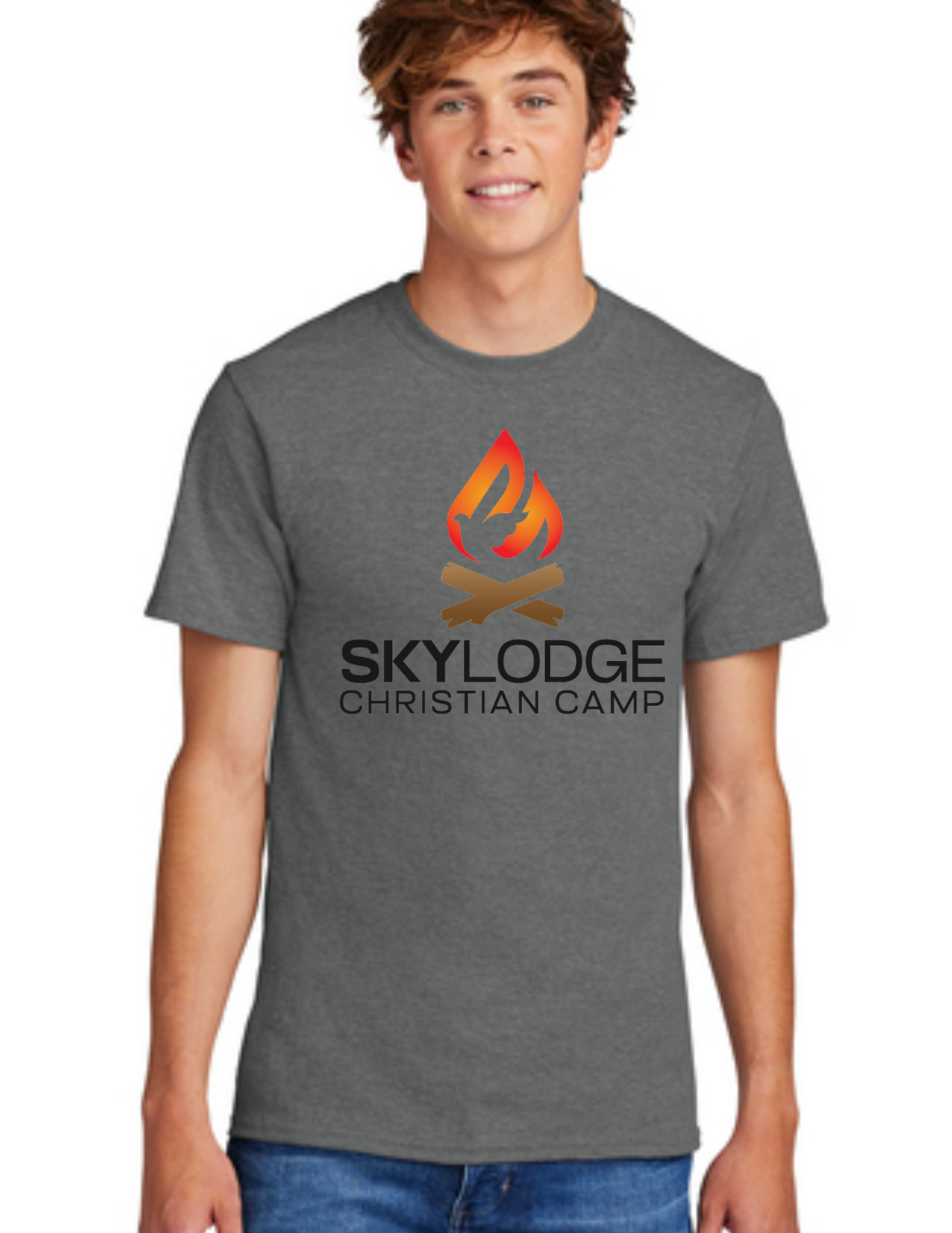 SkyLodge Camp Logo Tshirt- Graphite Heather