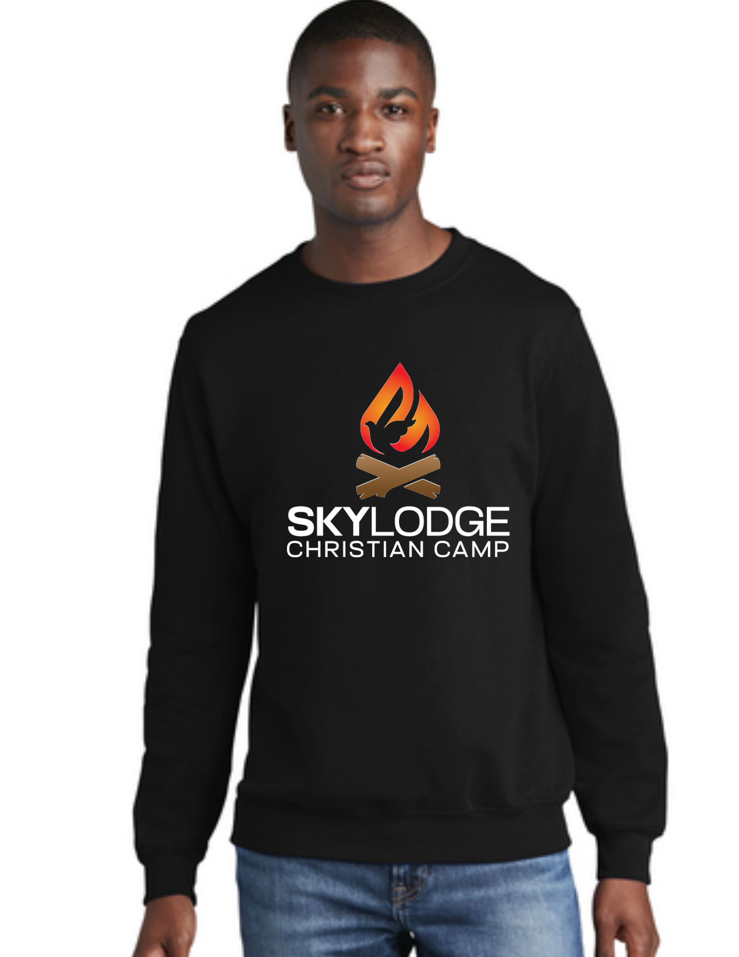 SkyLodge Camp Logo Crew Neck- Jet Black