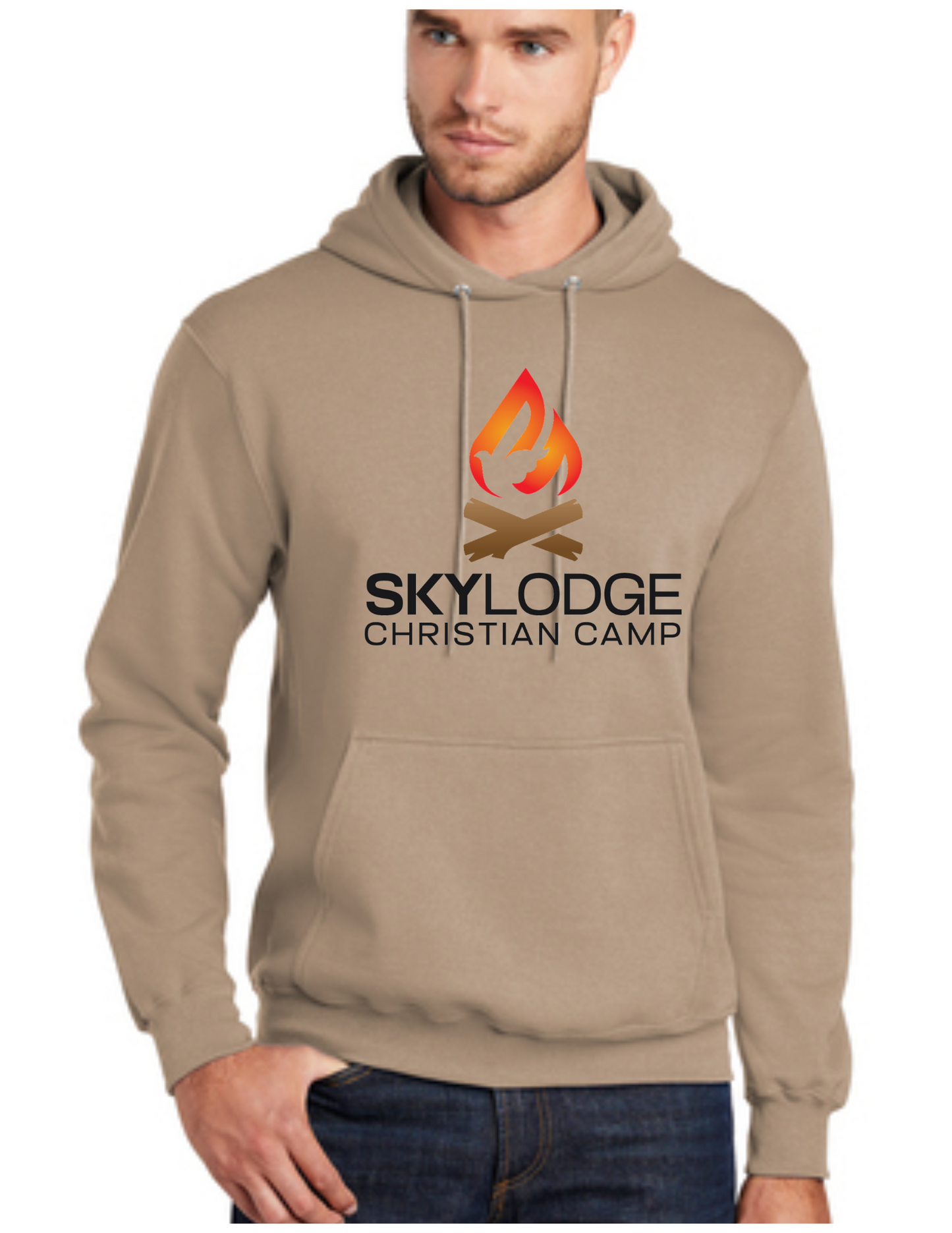 Sky Lodge Logo Hoodie- Desert Sand