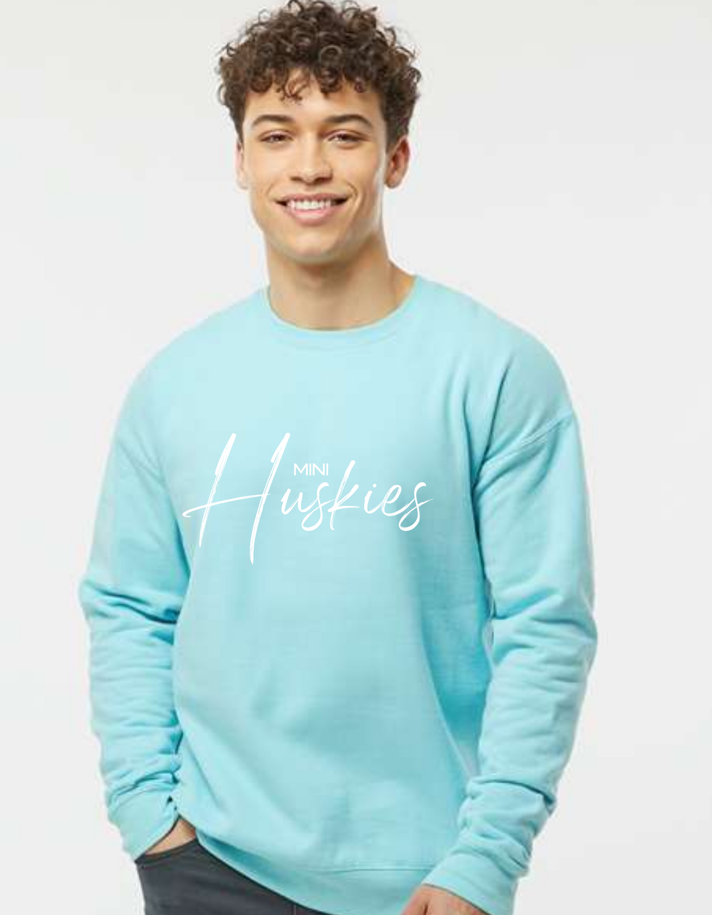 Mini Huskies Tshirt- Cursive Crew Neck Sweatshirt