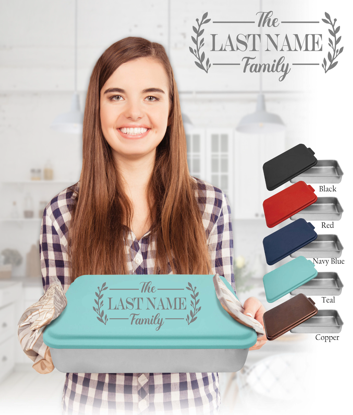 13x9 Engraved Baking Pan with Lid- Monogram- Choose Local Pick up all items will be delivered to the school.