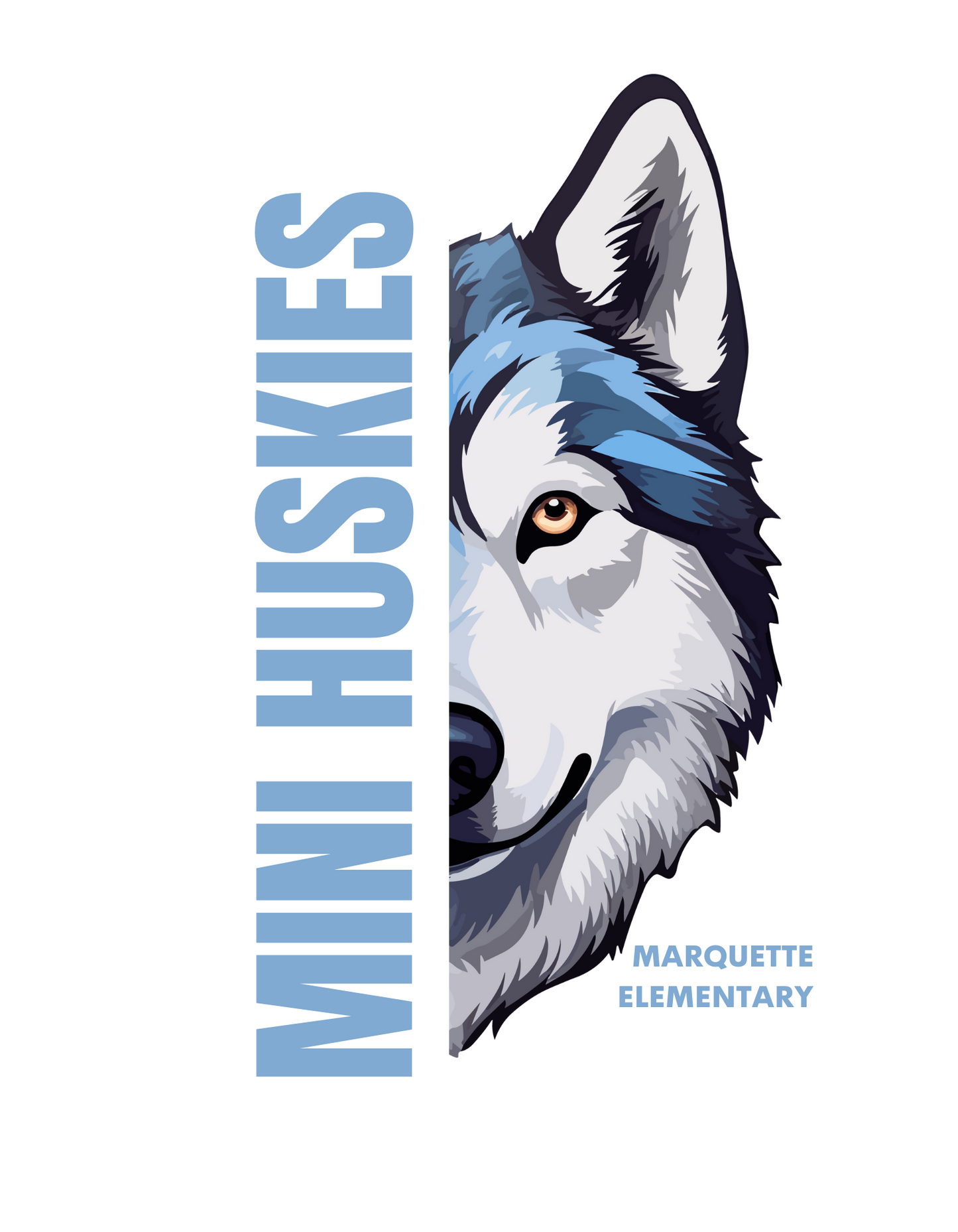 Mini Huskies Tshirt- Half Face