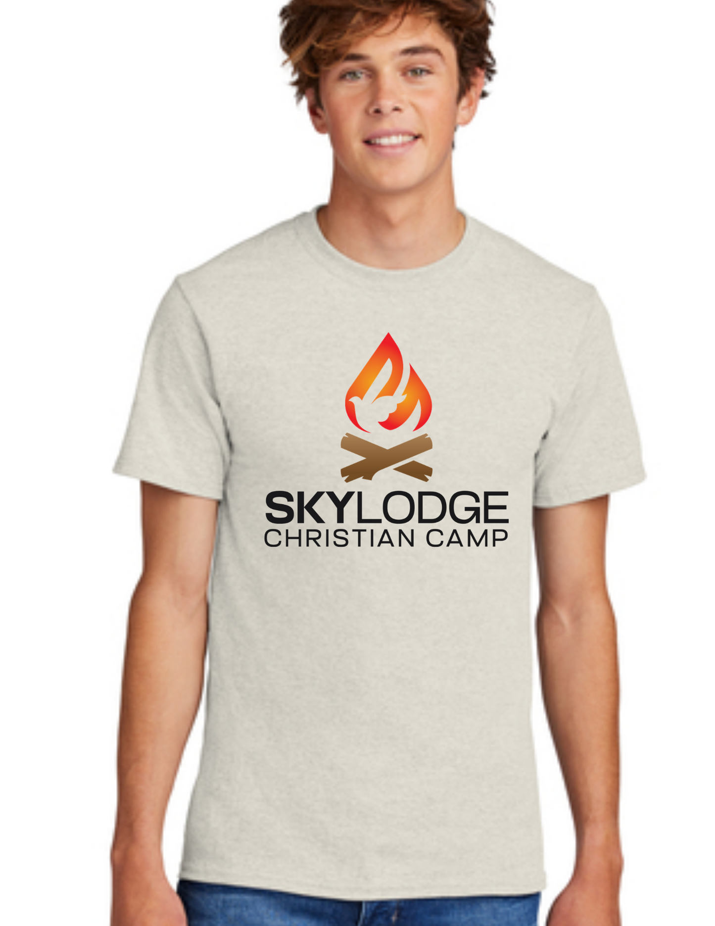 SkyLodge Camp Logo Tshirt- Oatmeal Heather