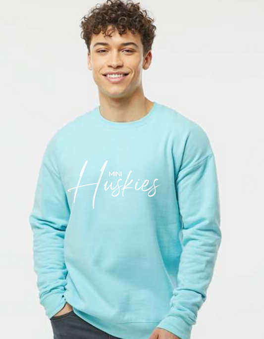 Mini Huskies Tshirt- Cursive Crew Neck Sweatshirt