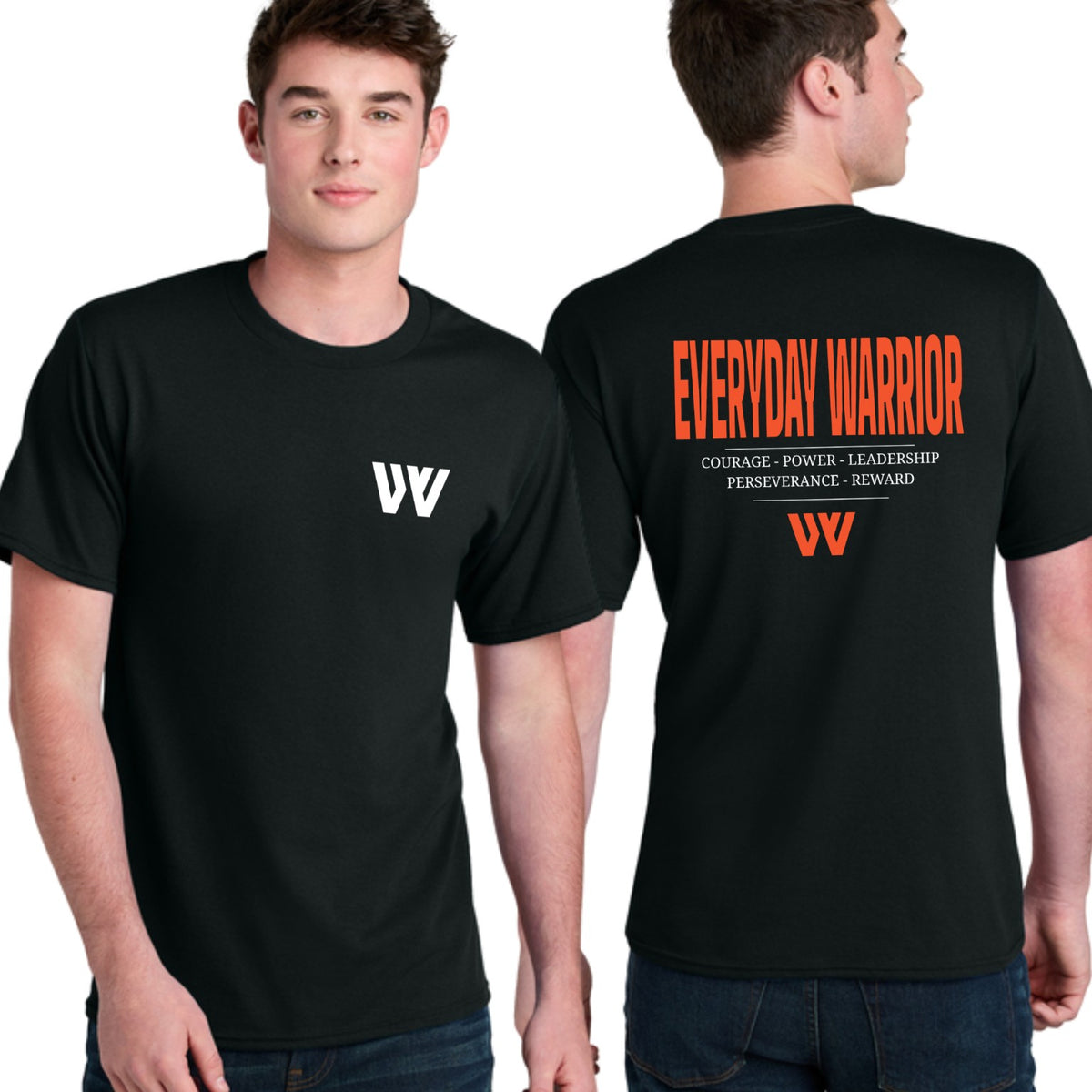 Everyday Warrior Front & Back Tee mockup